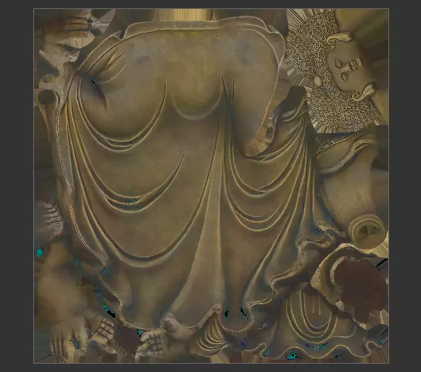 Low Poly Standing Amitabha Buddha Statue Low-poly 3D model_7