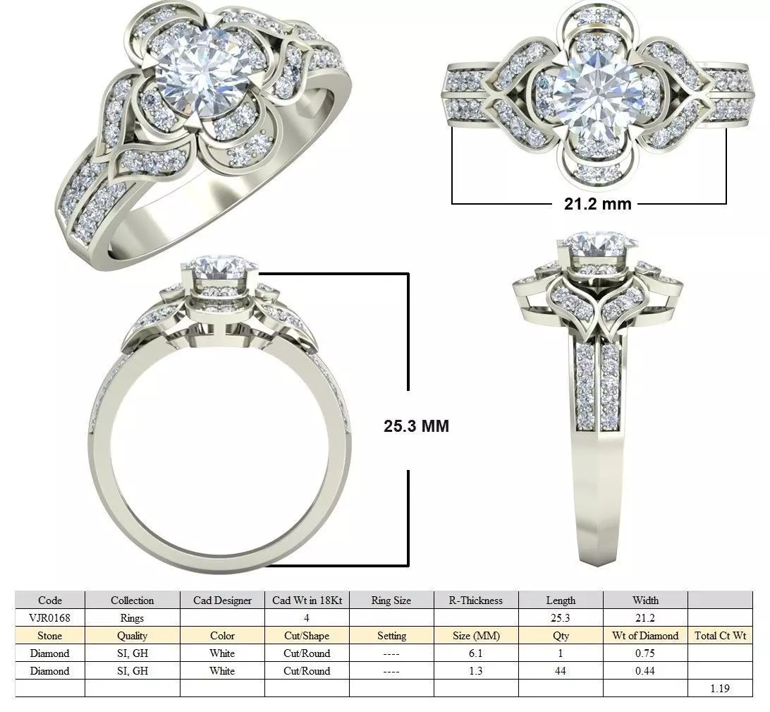 Women Ring Render 3dm STL OBJ FBX Details 3D print model_5