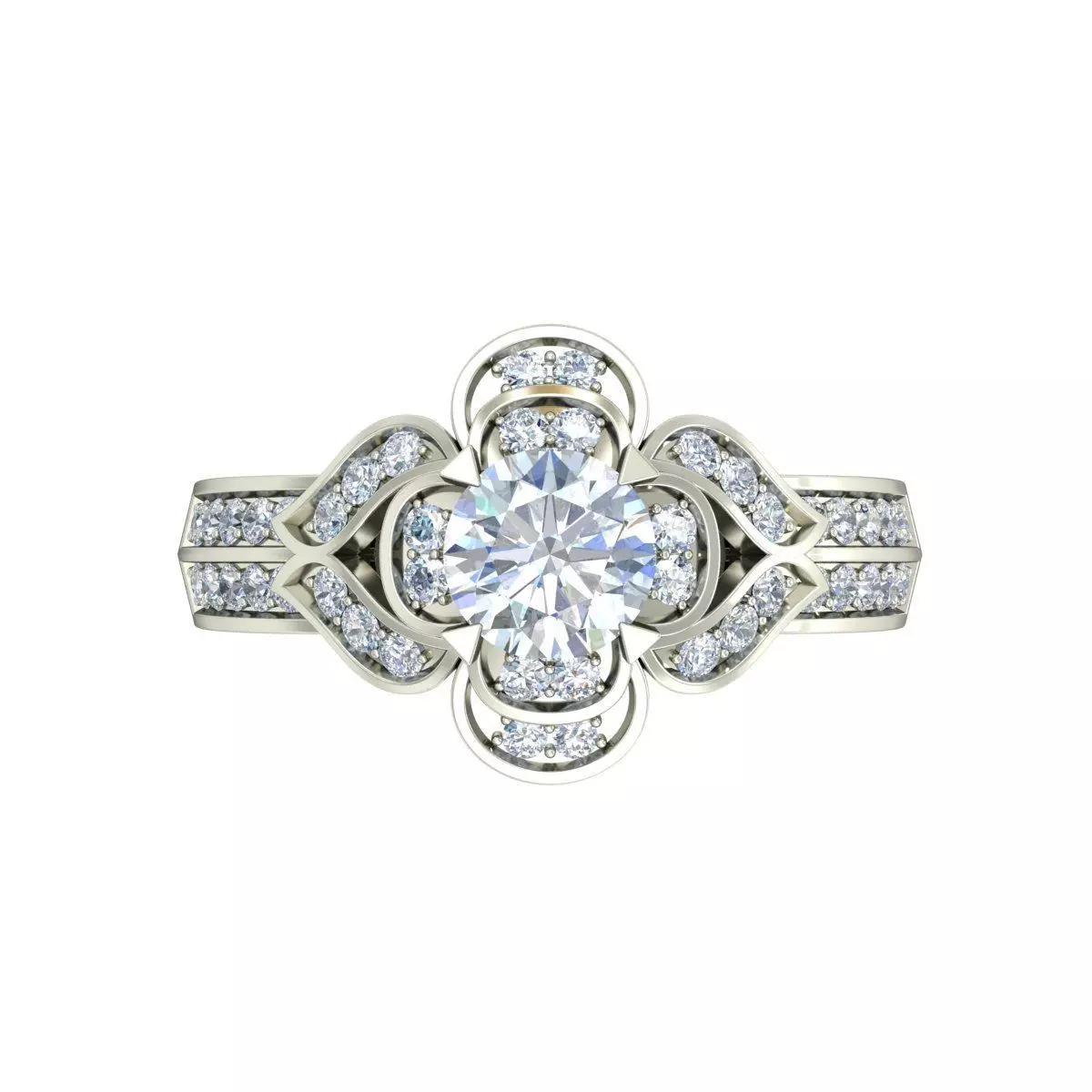 Women Ring Render 3dm STL OBJ FBX Details 3D print model_3