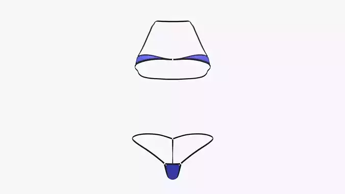 Swimsuit SMS 58 Low-poly 3D model
