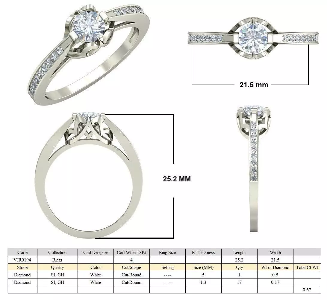 Women Ring  Render 3dm STL OBJ FBX Details 3D print model_5