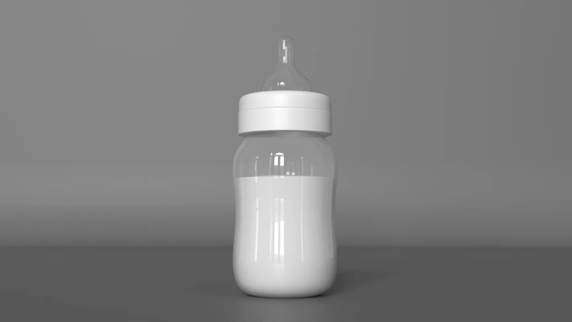 Baby Bottle With Milk 3D model_0