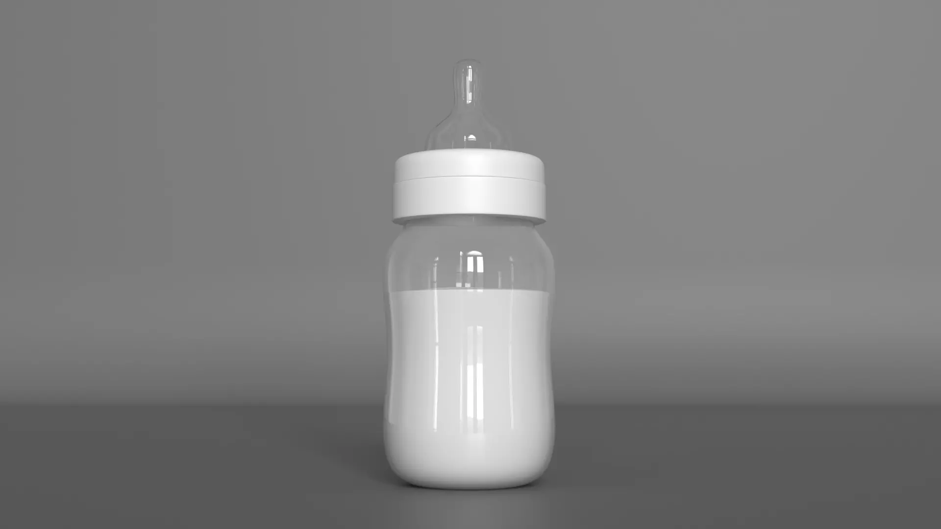 Baby Bottle With Milk 3D model_1