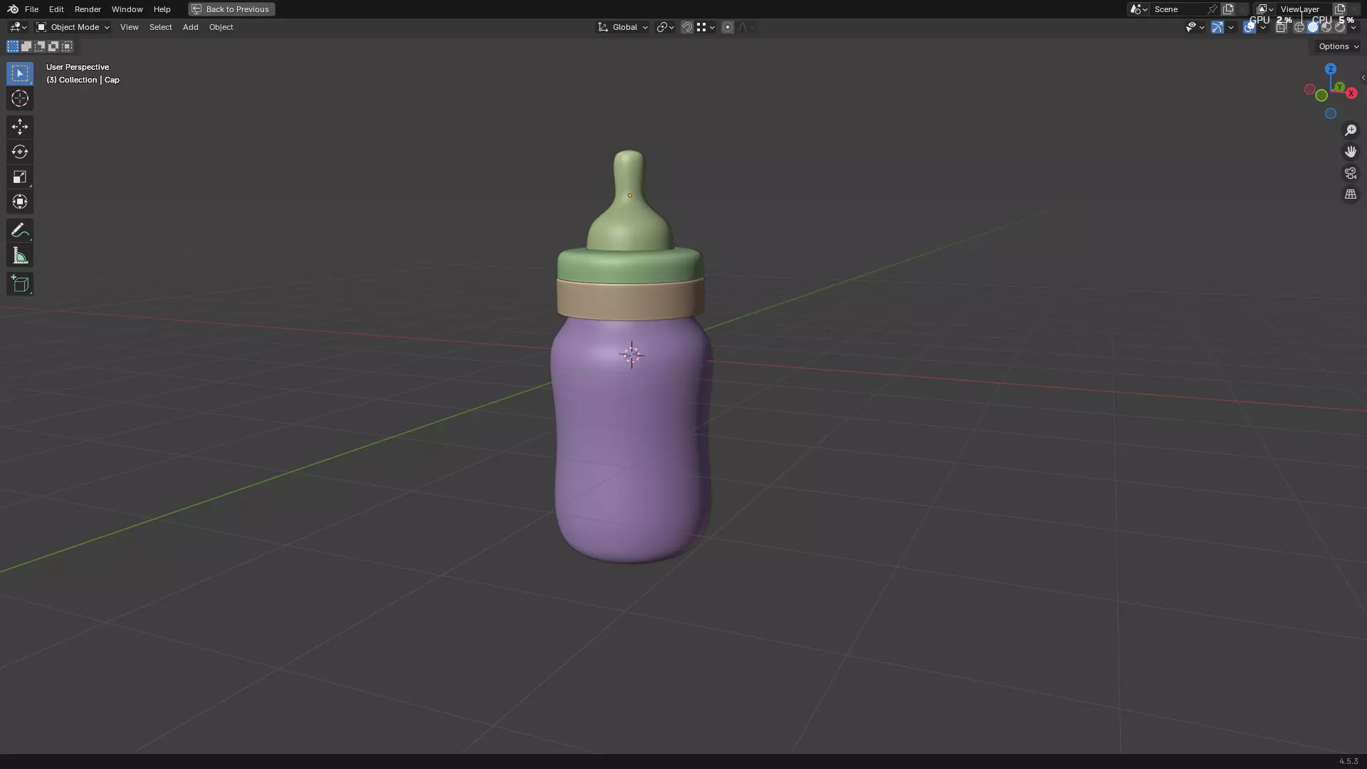 Baby Bottle With Milk 3D model_4