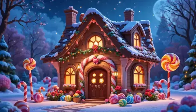 Candy House 3D Model  Cartoon Stylized Fantasy House  Game-Ready