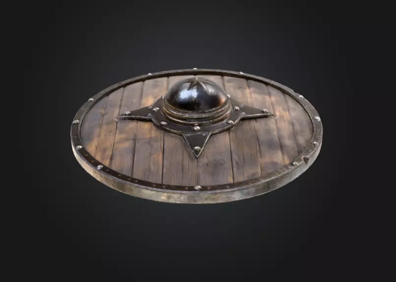 Viking Round Shield of the Iron Star Low-poly 3D model_12