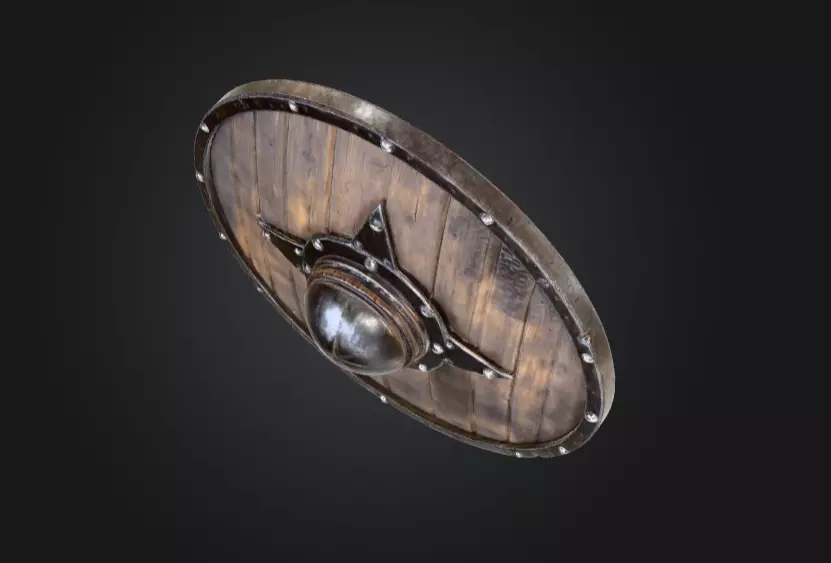 Viking Round Shield of the Iron Star Low-poly 3D model_9