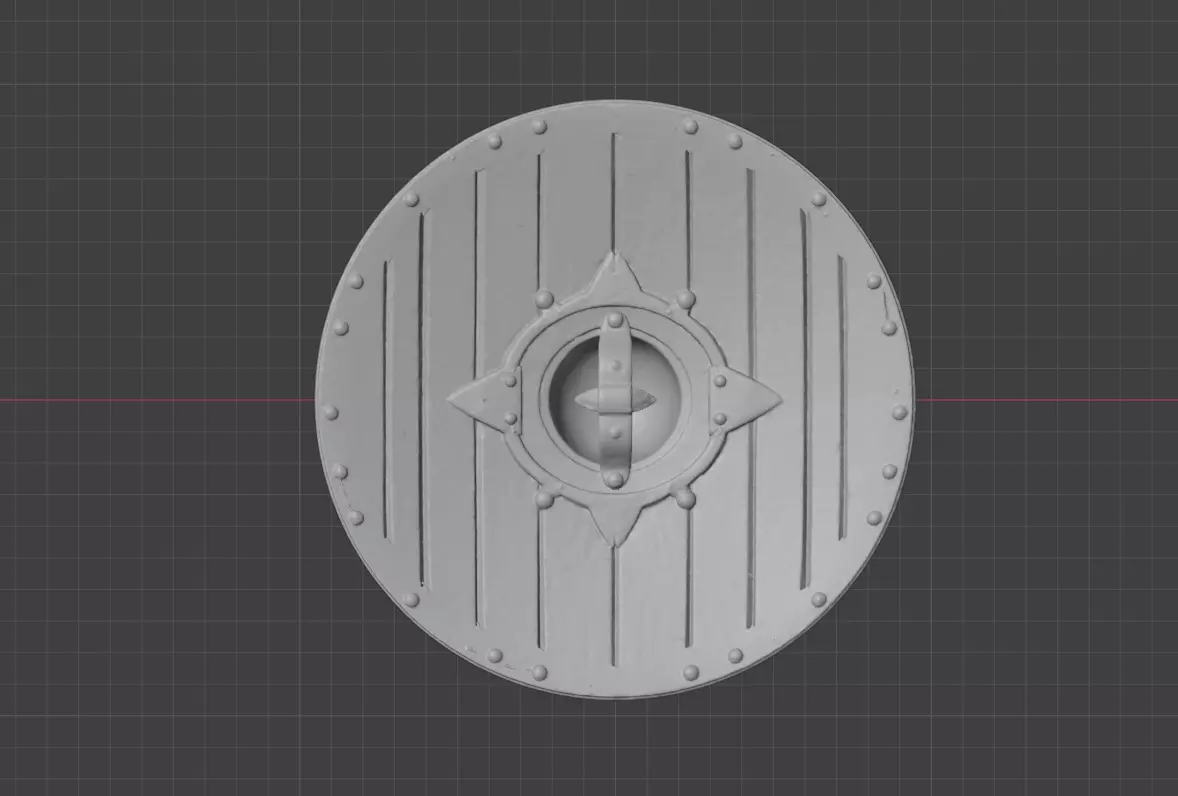 Viking Round Shield of the Iron Star Low-poly 3D model_18