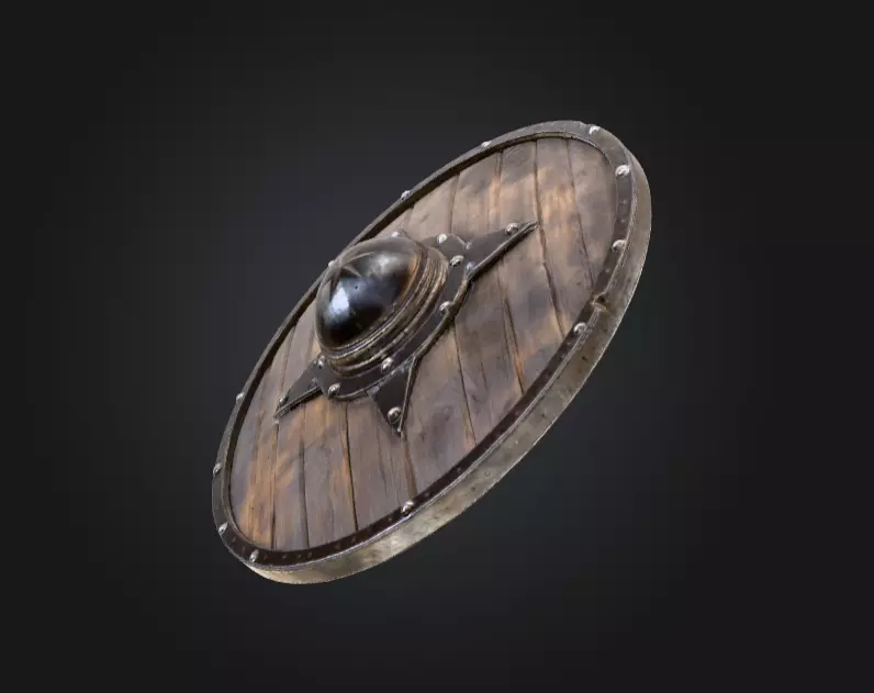 Viking Round Shield of the Iron Star Low-poly 3D model_13