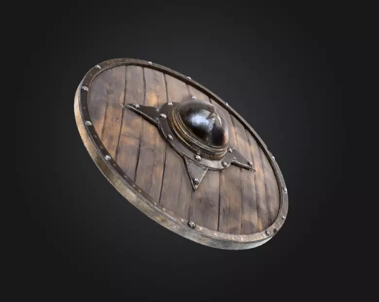 Viking Round Shield of the Iron Star Low-poly 3D model_14