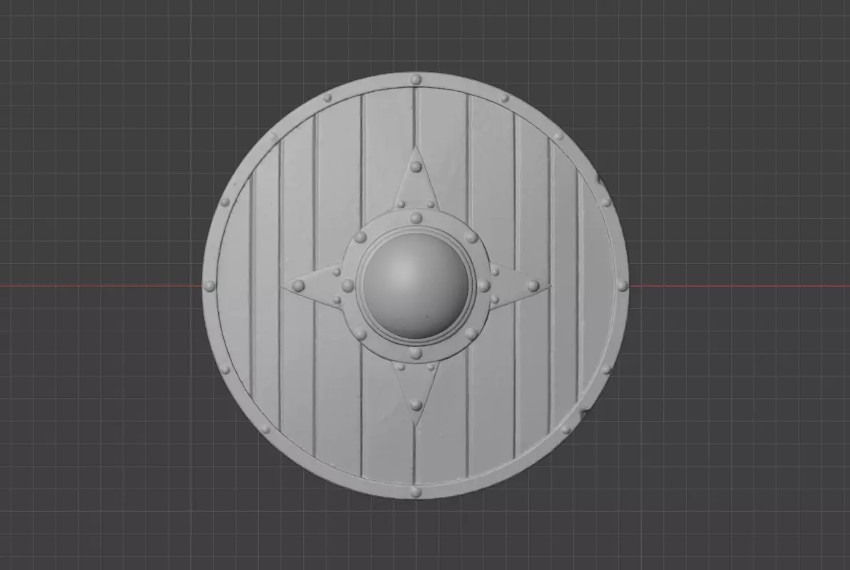 Viking Round Shield of the Iron Star Low-poly 3D model_16