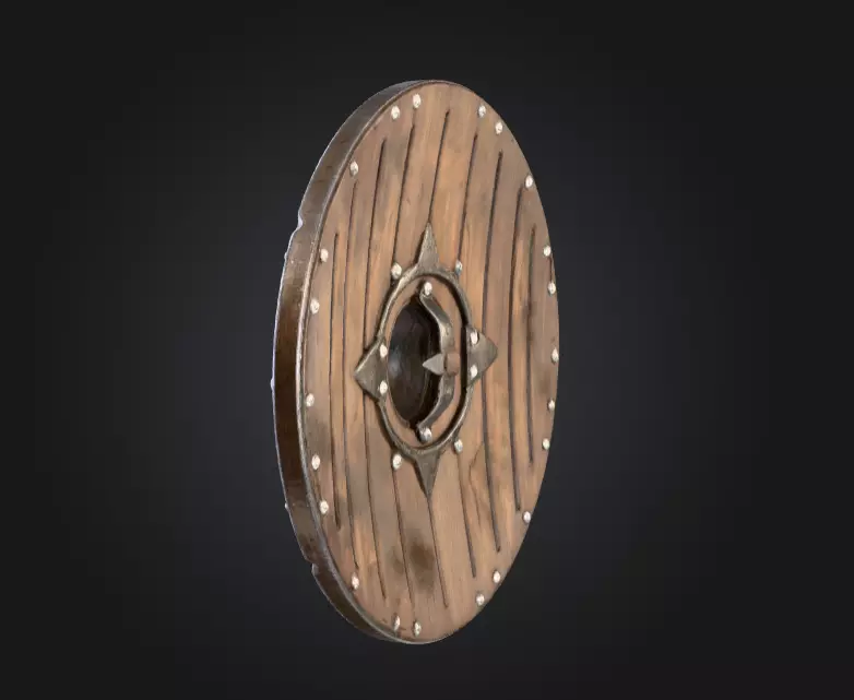 Viking Round Shield of the Iron Star Low-poly 3D model_5