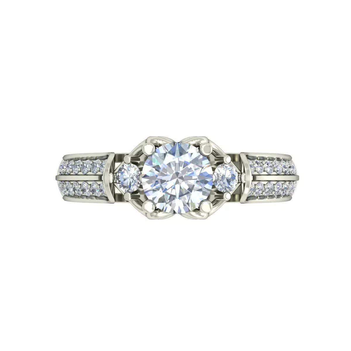 Women Ring Render 3dm STL OBJ FBX Details 3D print model_3