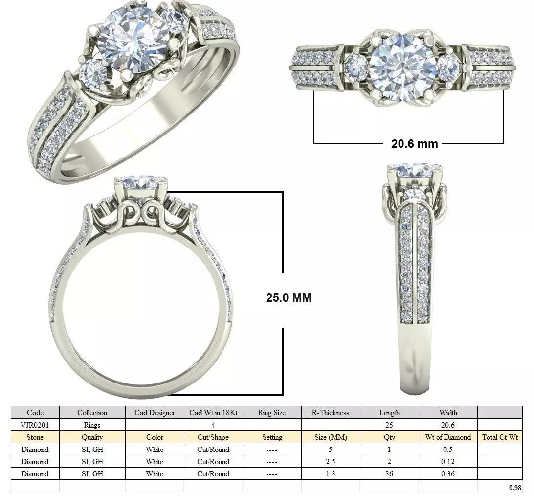 Women Ring Render 3dm STL OBJ FBX Details 3D print model_5