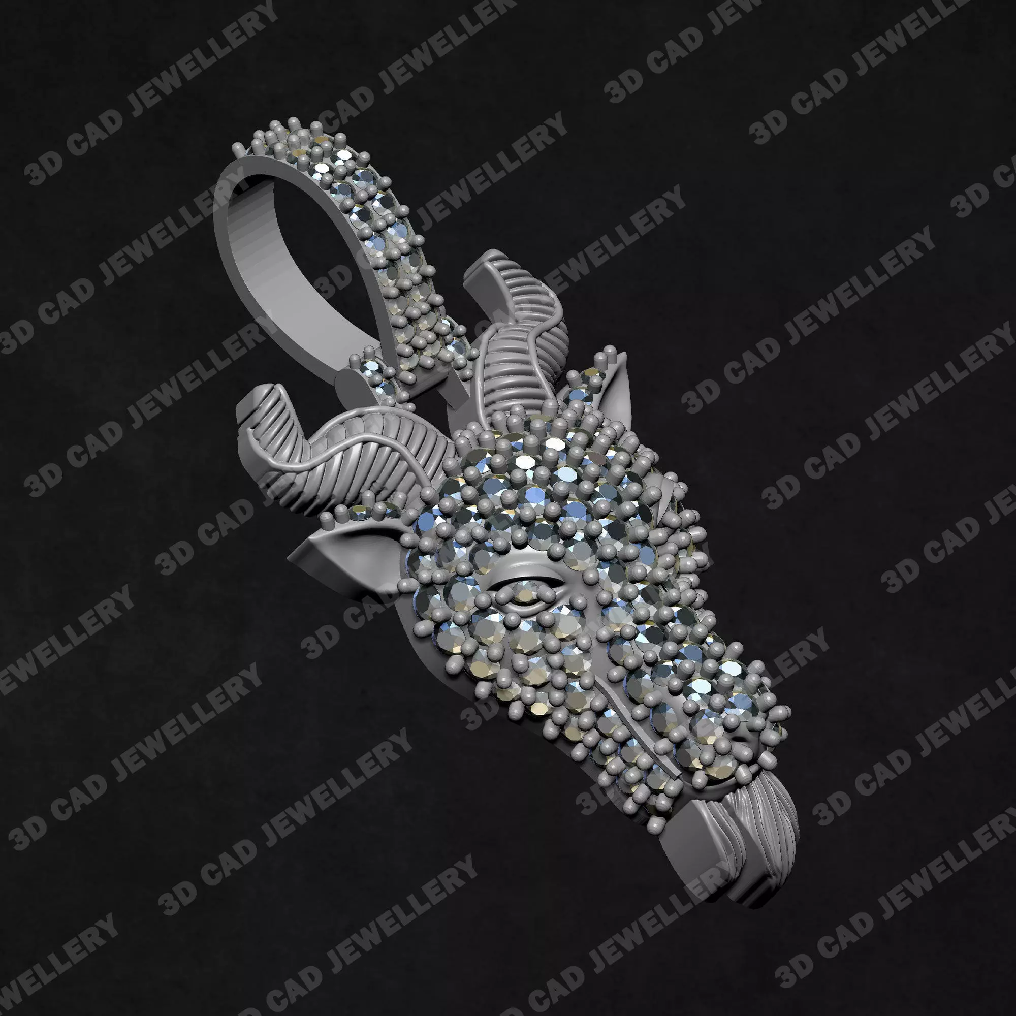 Goat Head Pendant 3D print model_9