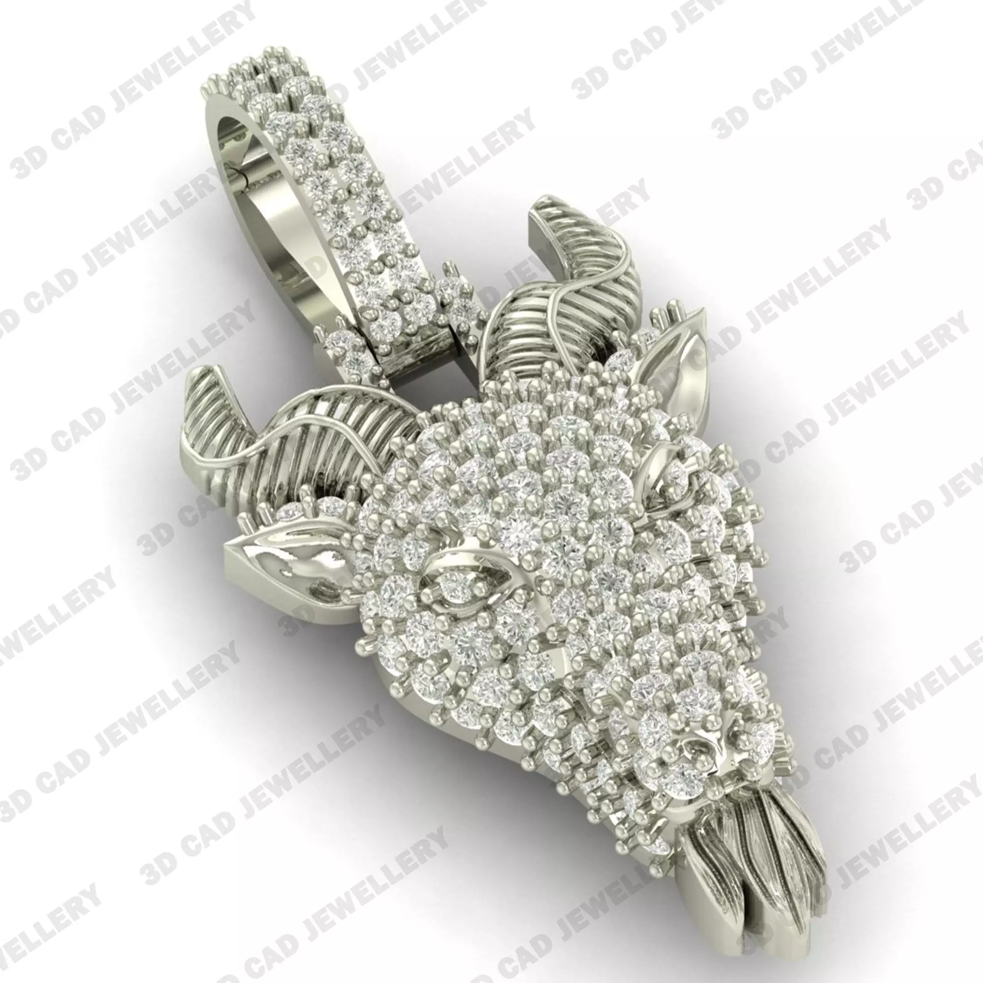 Goat Head Pendant 3D print model_5
