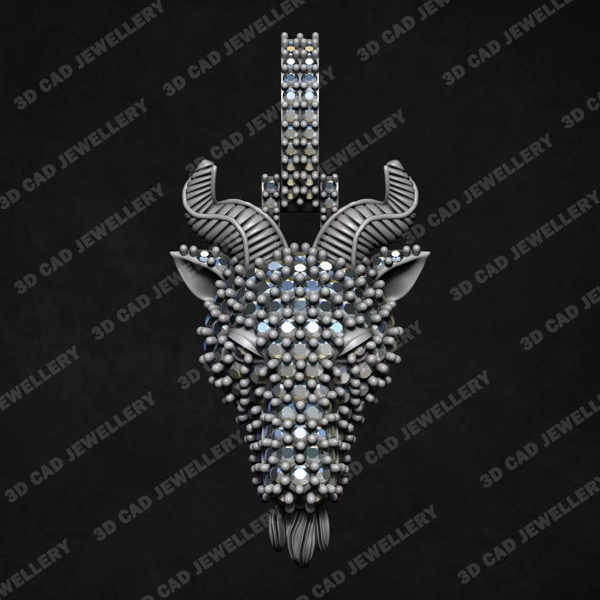 Goat Head Pendant 3D print model_7