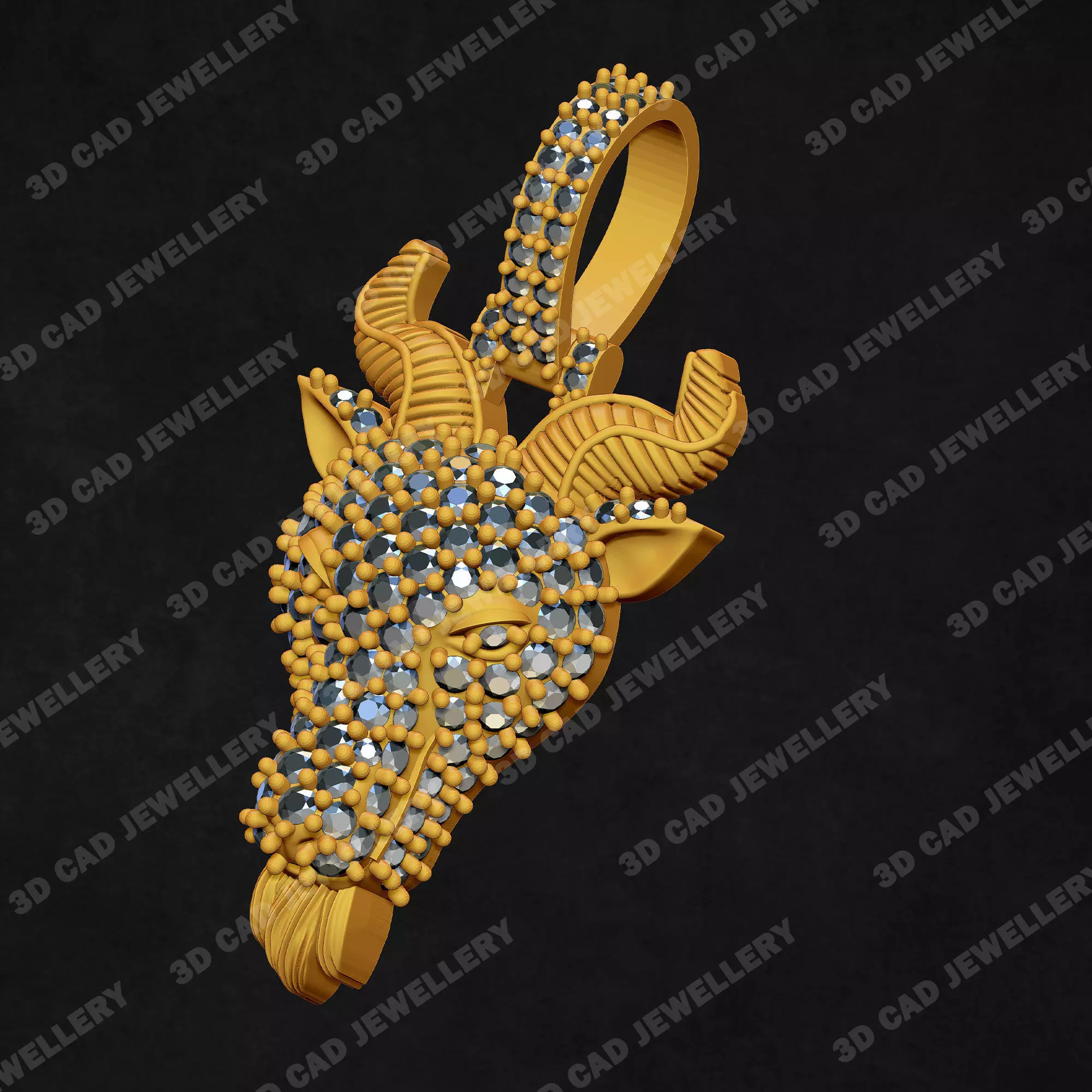 Goat Head Pendant 3D print model_11