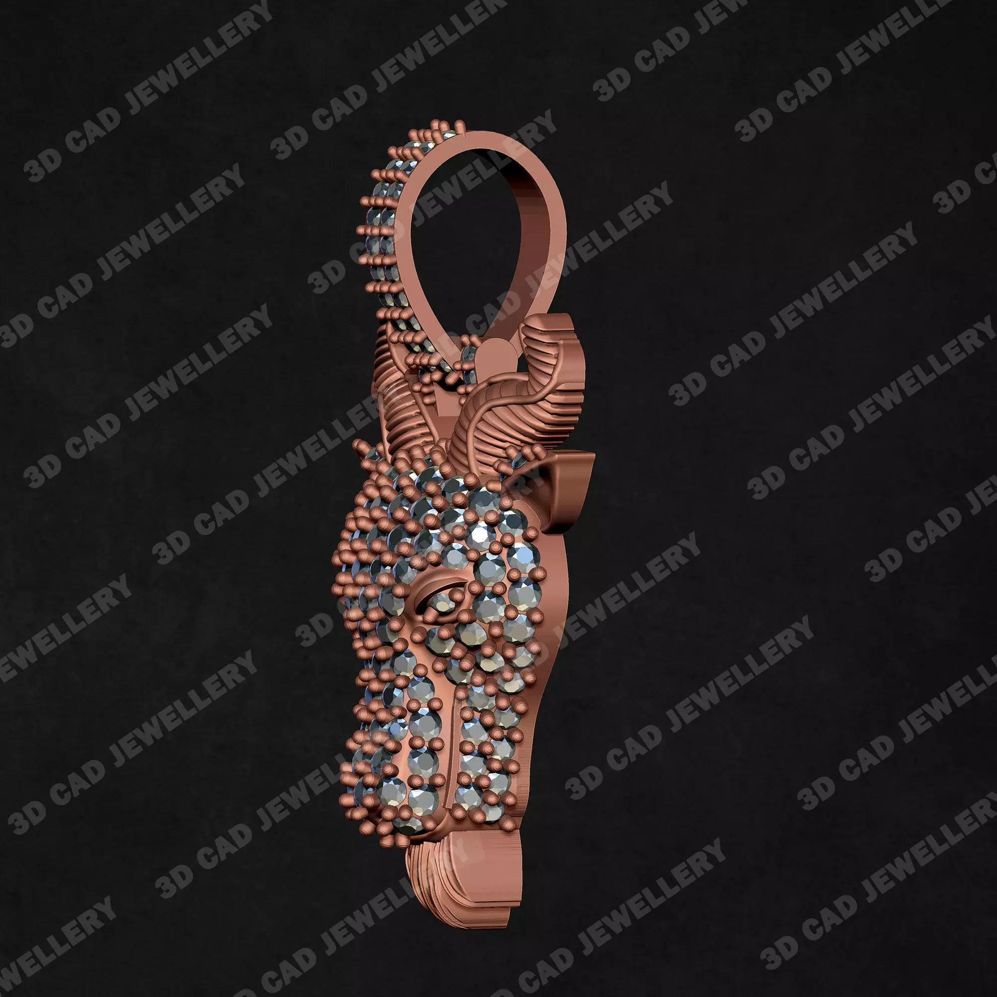 Goat Head Pendant 3D print model_8