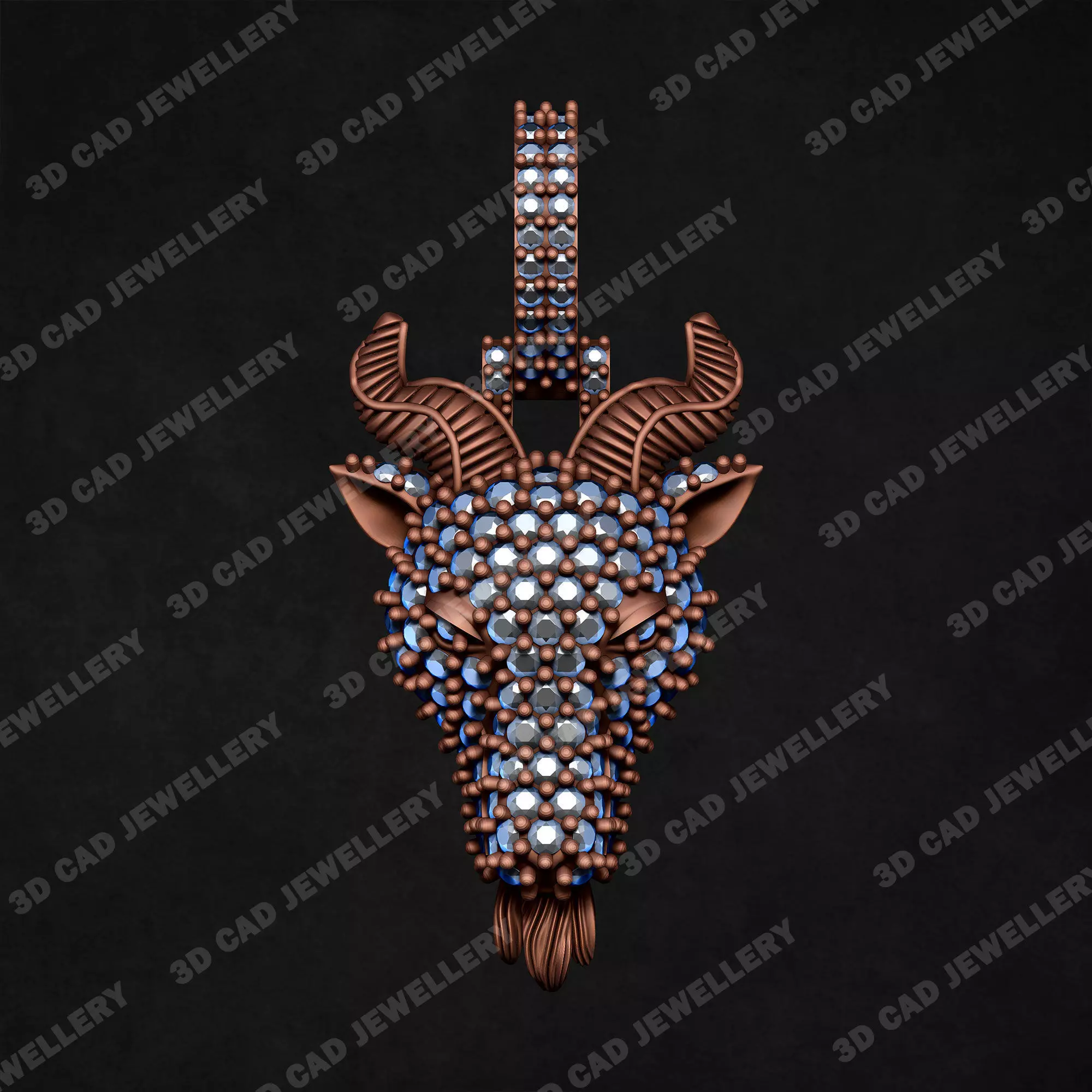 Goat Head Pendant 3D print model_3
