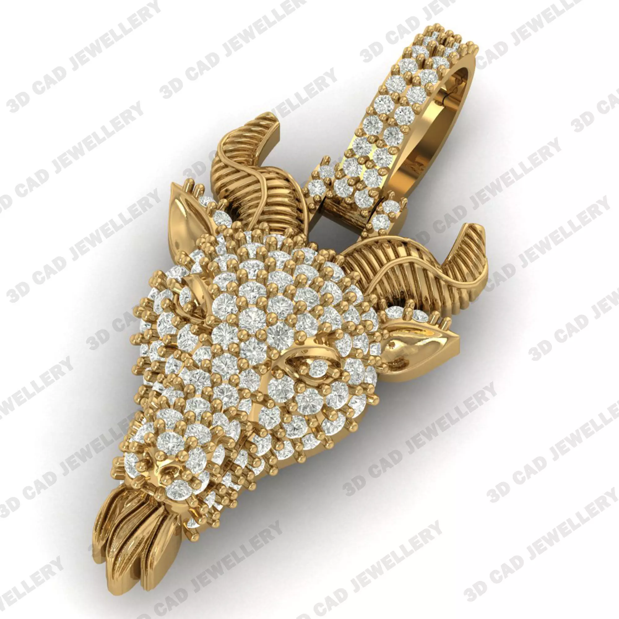 Goat Head Pendant 3D print model_4