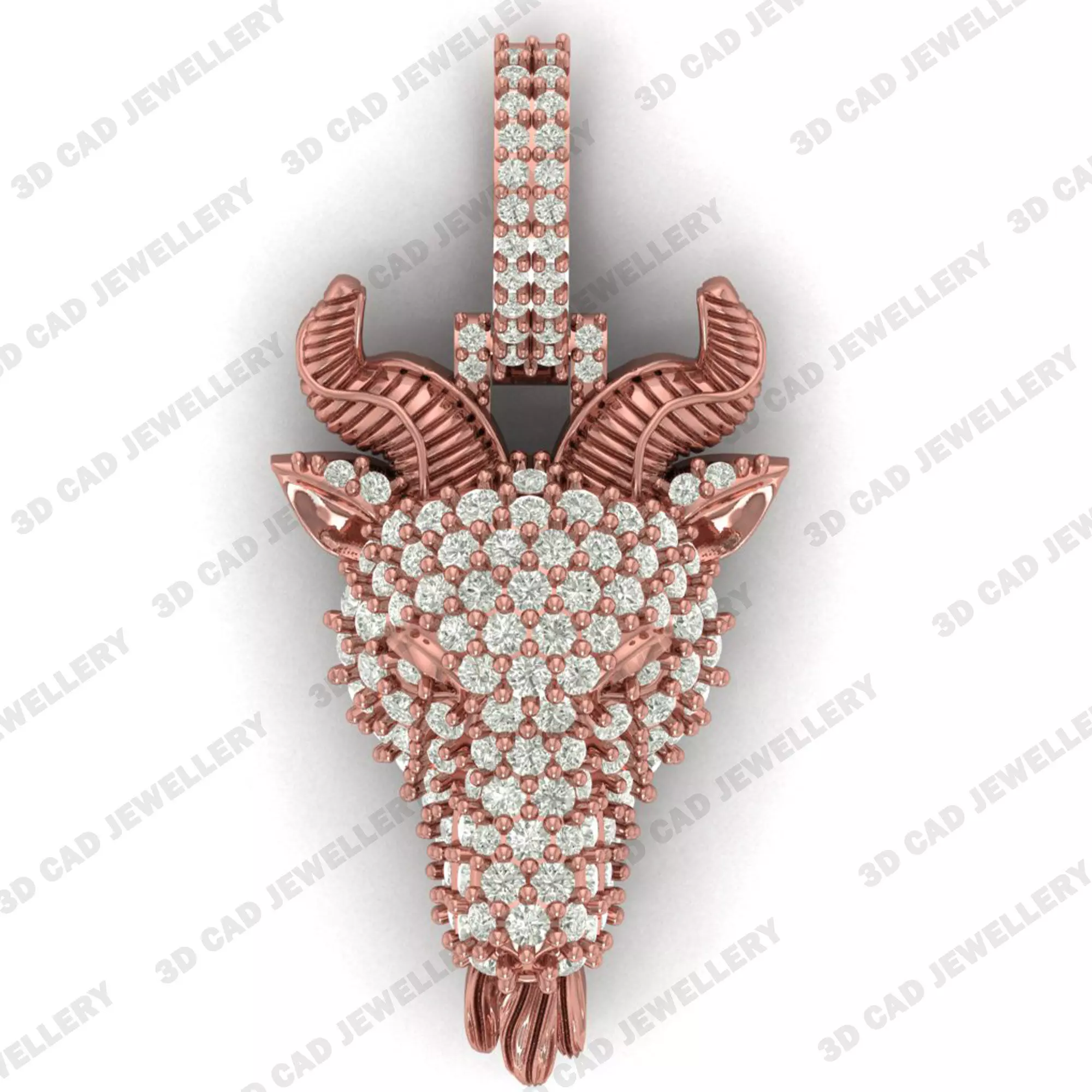 Goat Head Pendant 3D print model_2