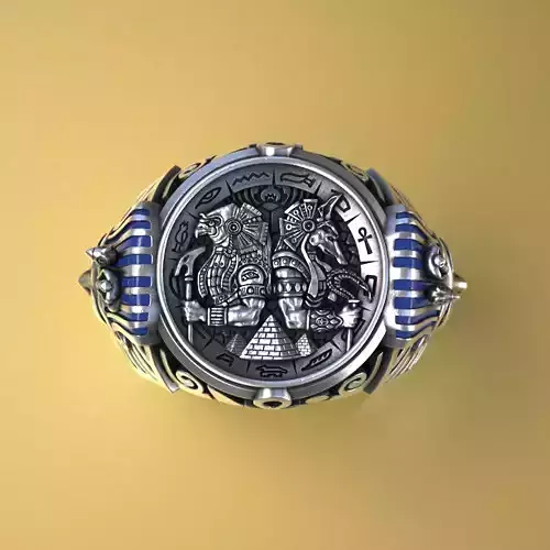 Tutankhamun Anubis Horus Egyptian Ring