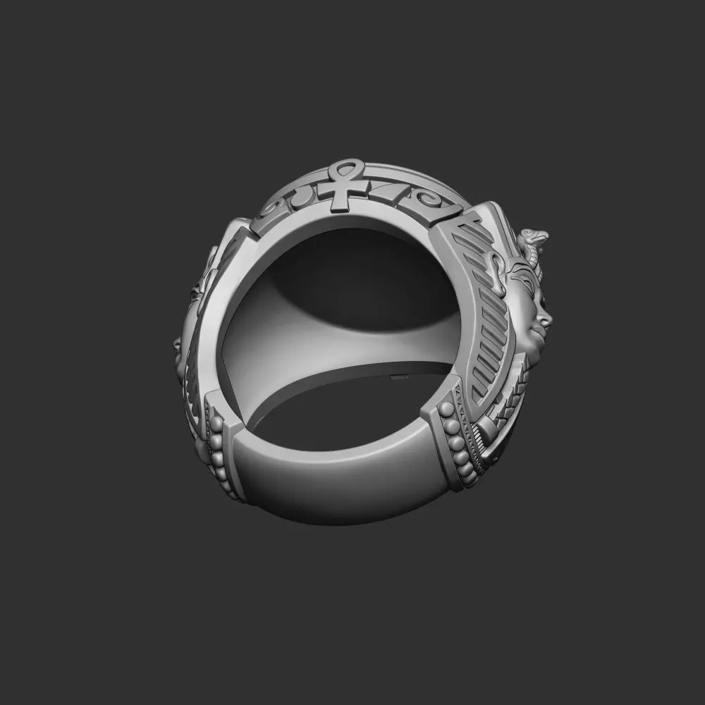 Tutankhamun Anubis Horus Egyptian Ring 3D print model_8