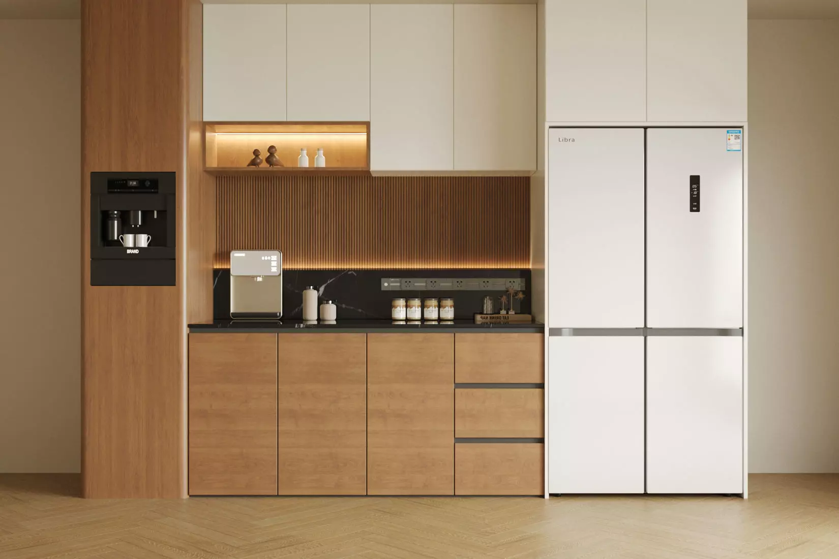 Refrigerator and sideboard 3D model