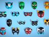 16 Kids Superhero Mask Pack - Cartoon - Stylized Masks Pack Low-poly 3D model_2