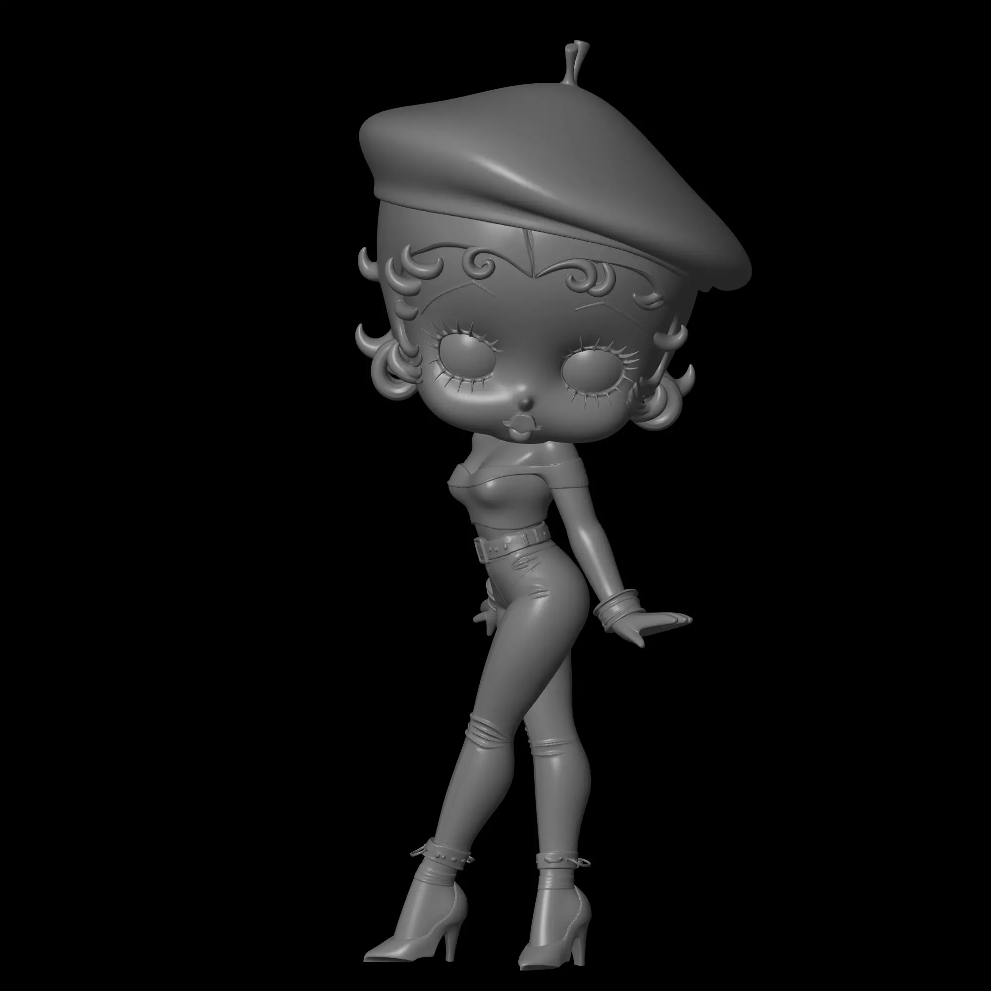 cute betty bopp model 3D print model_4