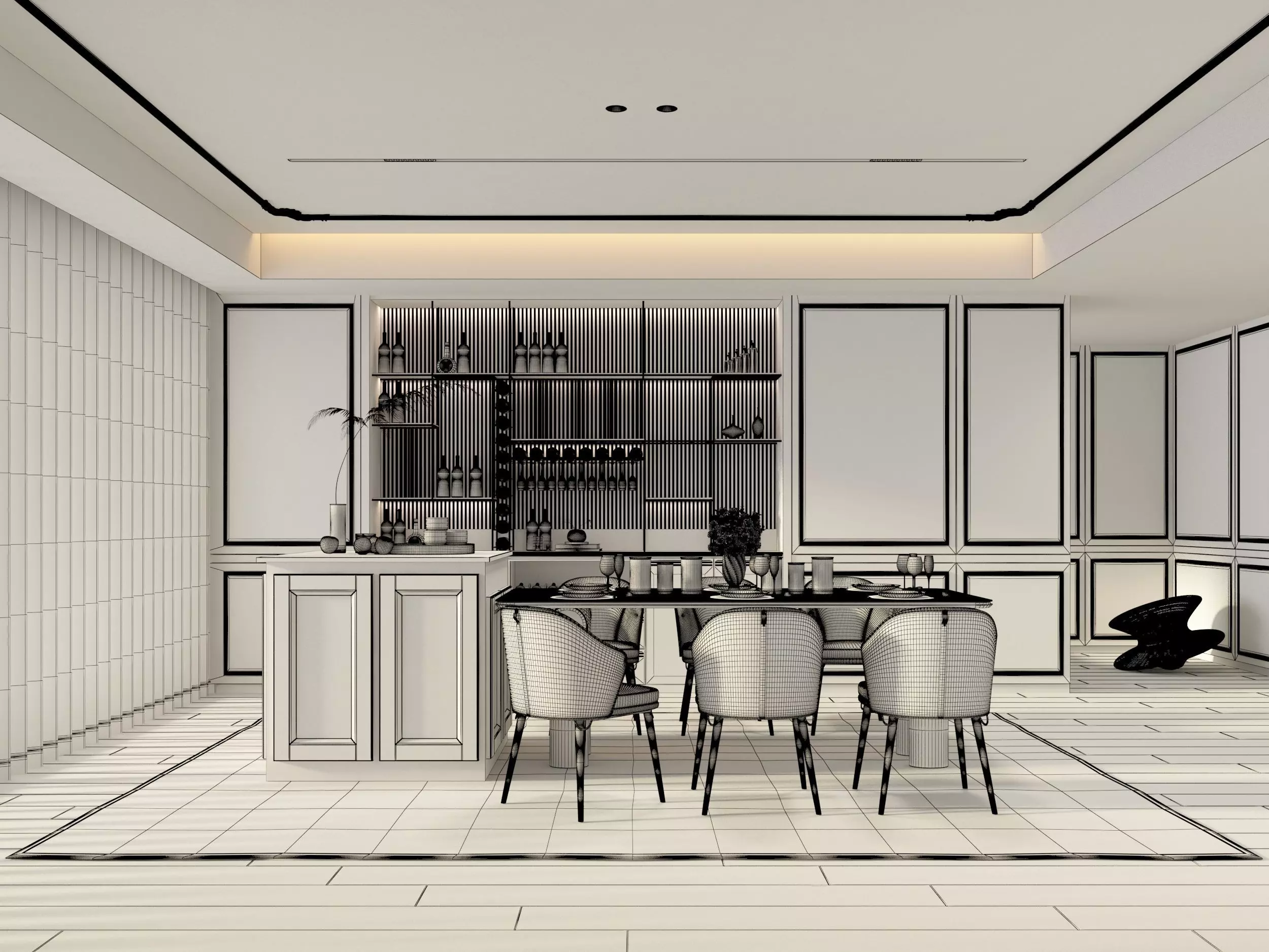 Kitchen interior 3D model_5