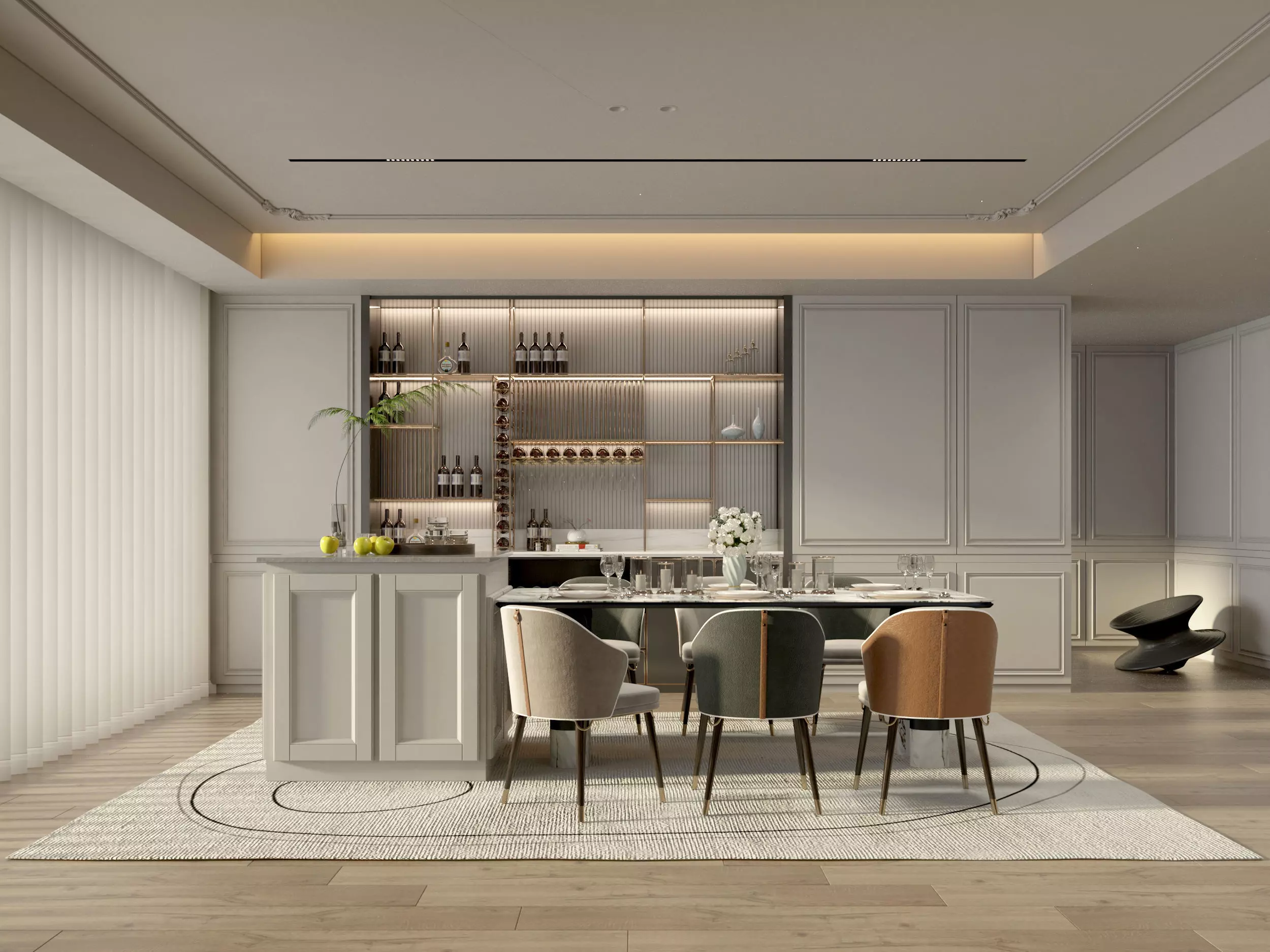 Kitchen interior 3D model_0