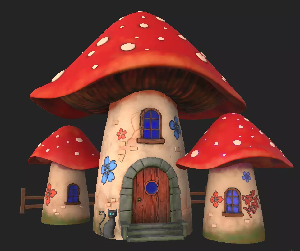 Mushroom home Free 3D model