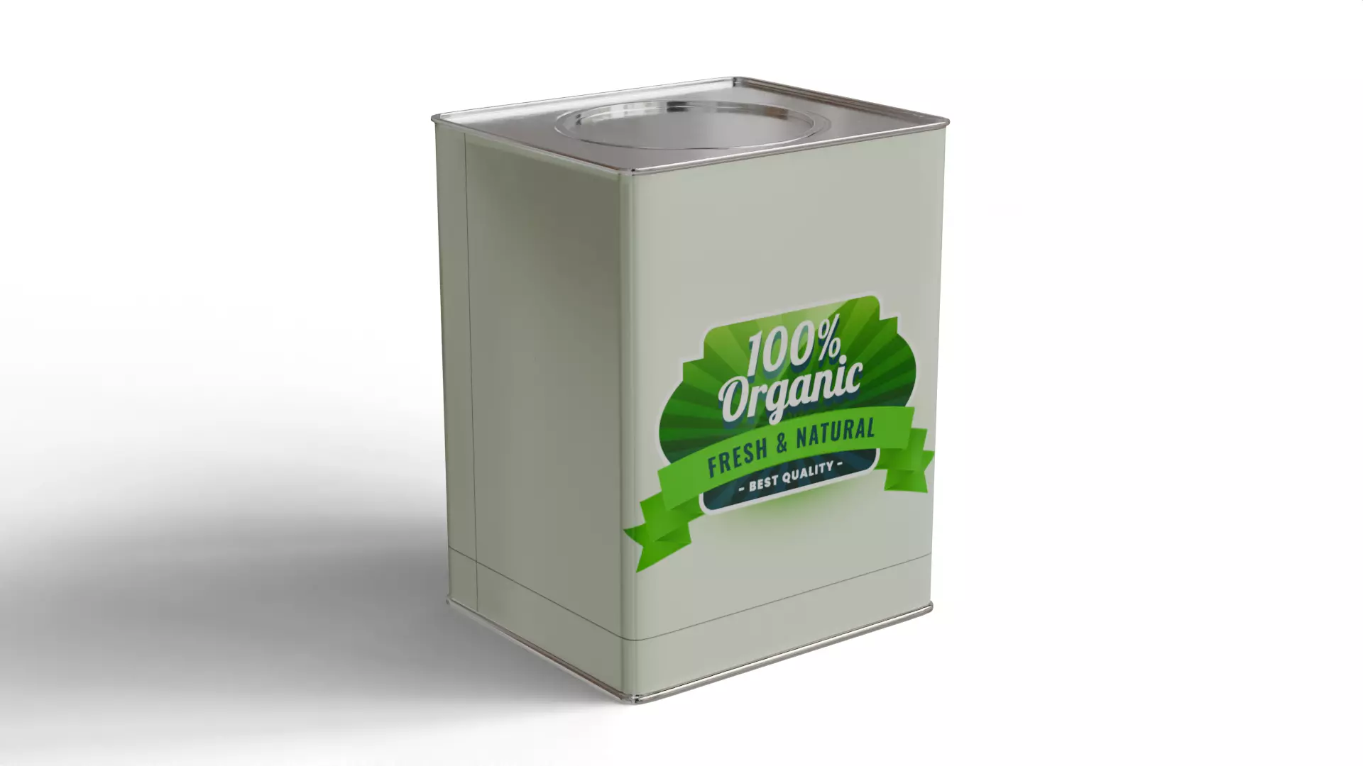 Square Aluminium food can tin 3D model_3