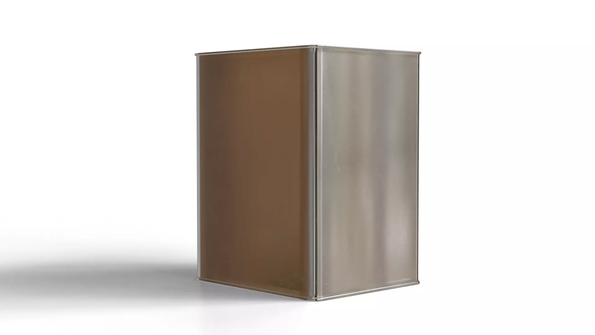 Square Aluminium food can tin 3D model_2