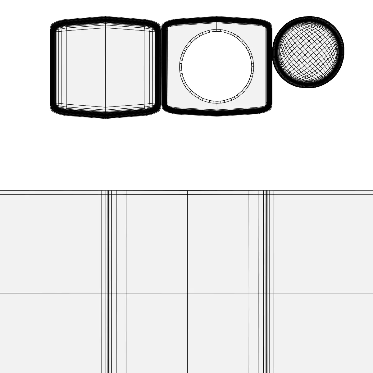 Square Aluminium food can tin 3D model_6