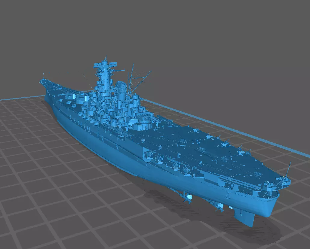 Aki Japanese Yamato Hybrid Class Battleship 3D print model_6