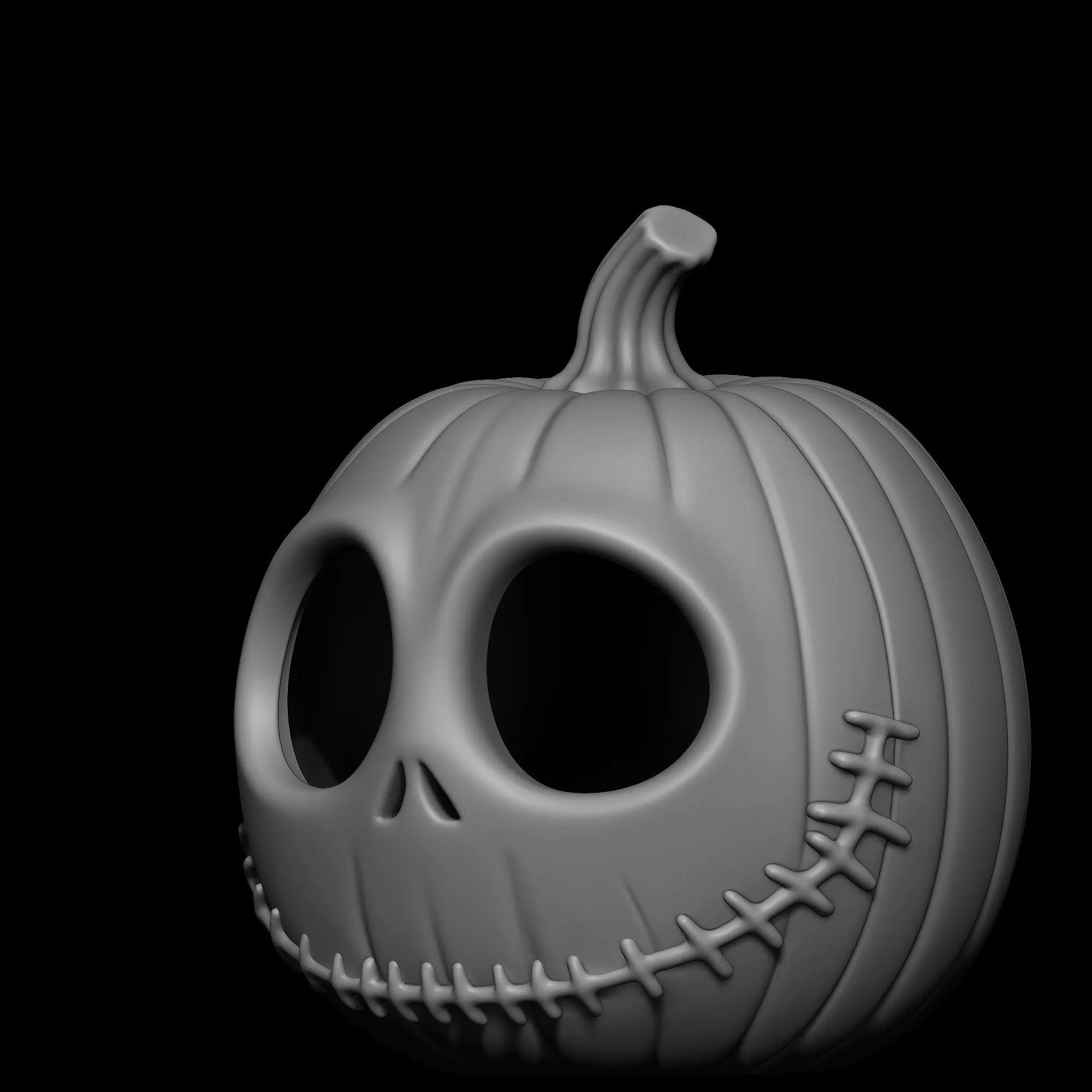 Jack Skellington Pumpkin 3 Versions Decor Carved Candy Bowl 3D print model_3