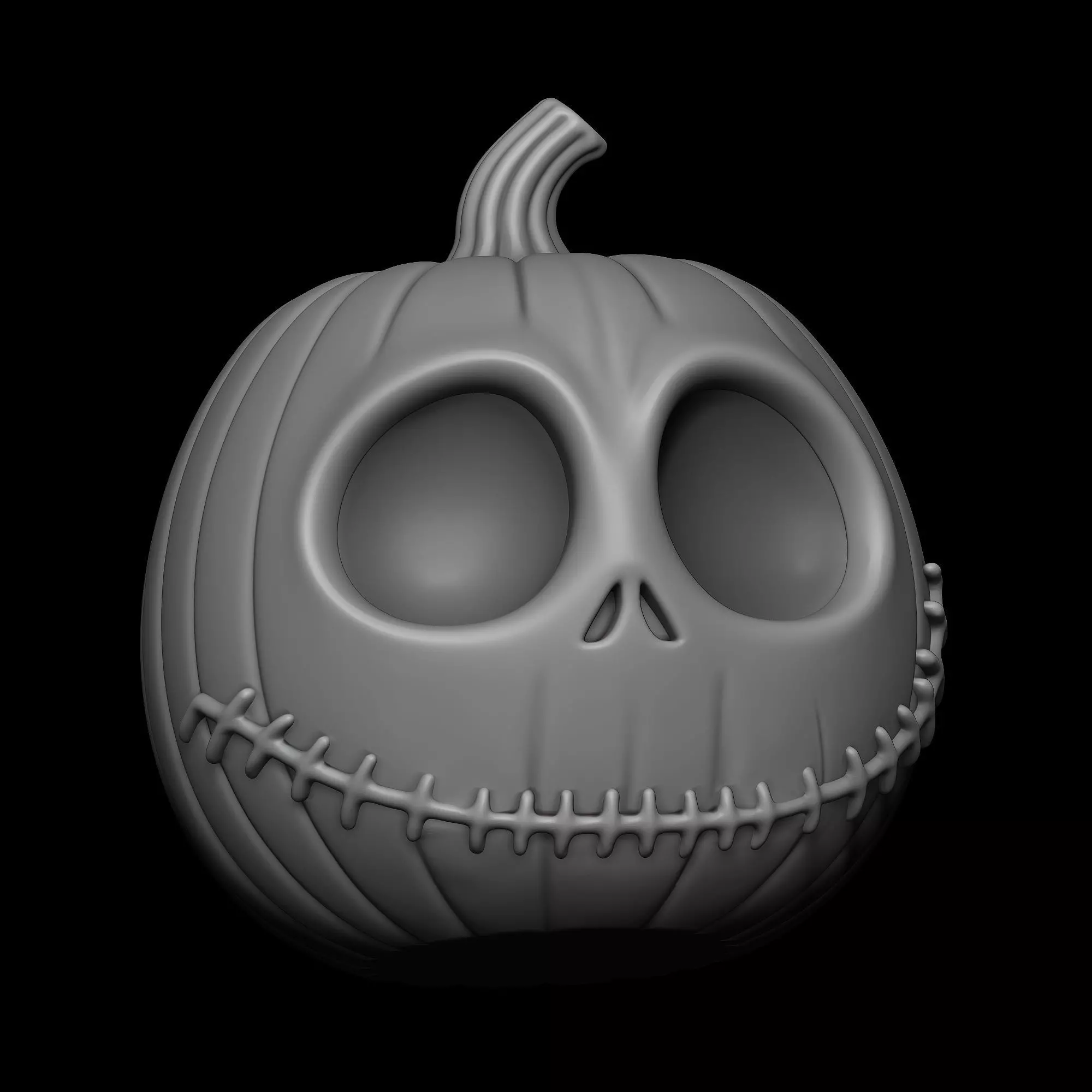Jack Skellington Pumpkin 3 Versions Decor Carved Candy Bowl 3D print model_7