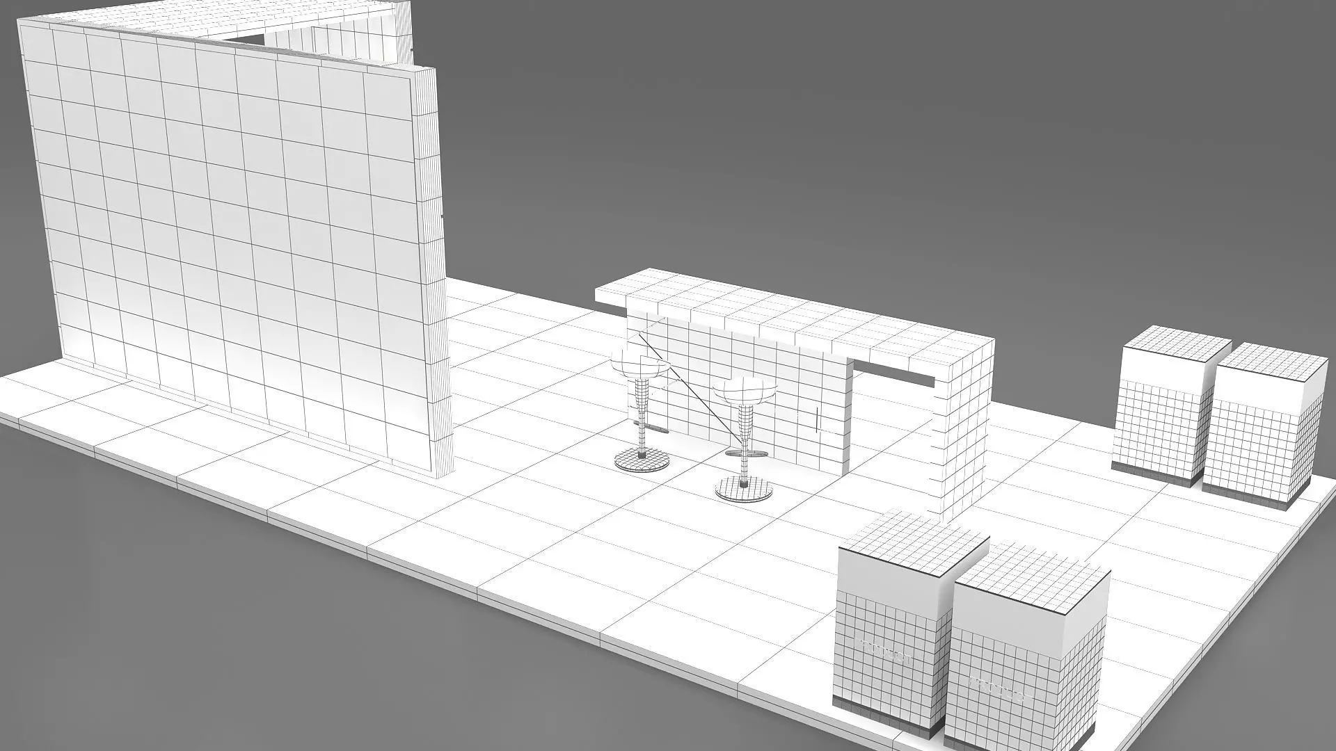 3D Stall booth Low-poly 3D model_17