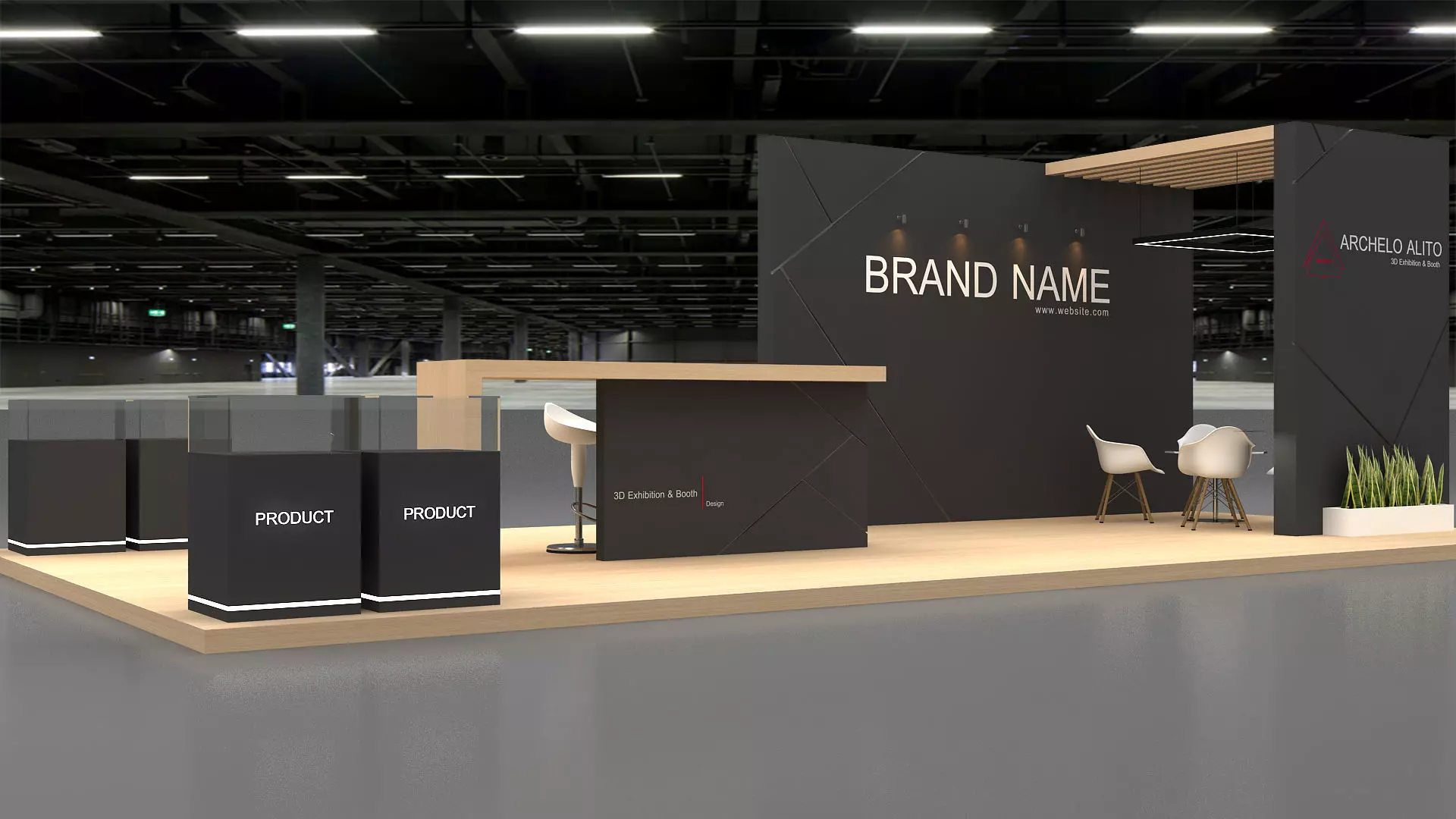 3D Stall booth Low-poly 3D model_1