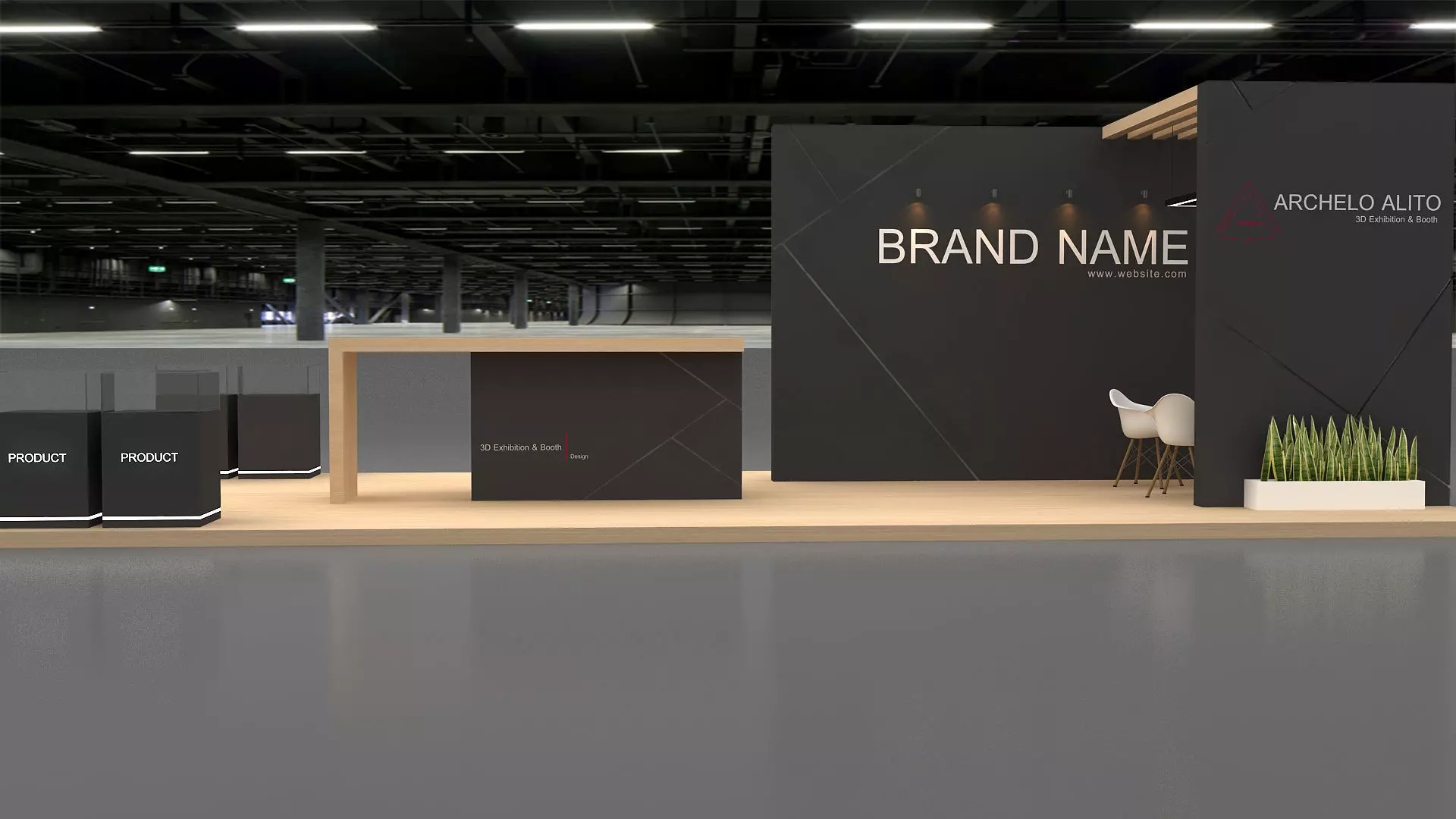 3D Stall booth Low-poly 3D model_11