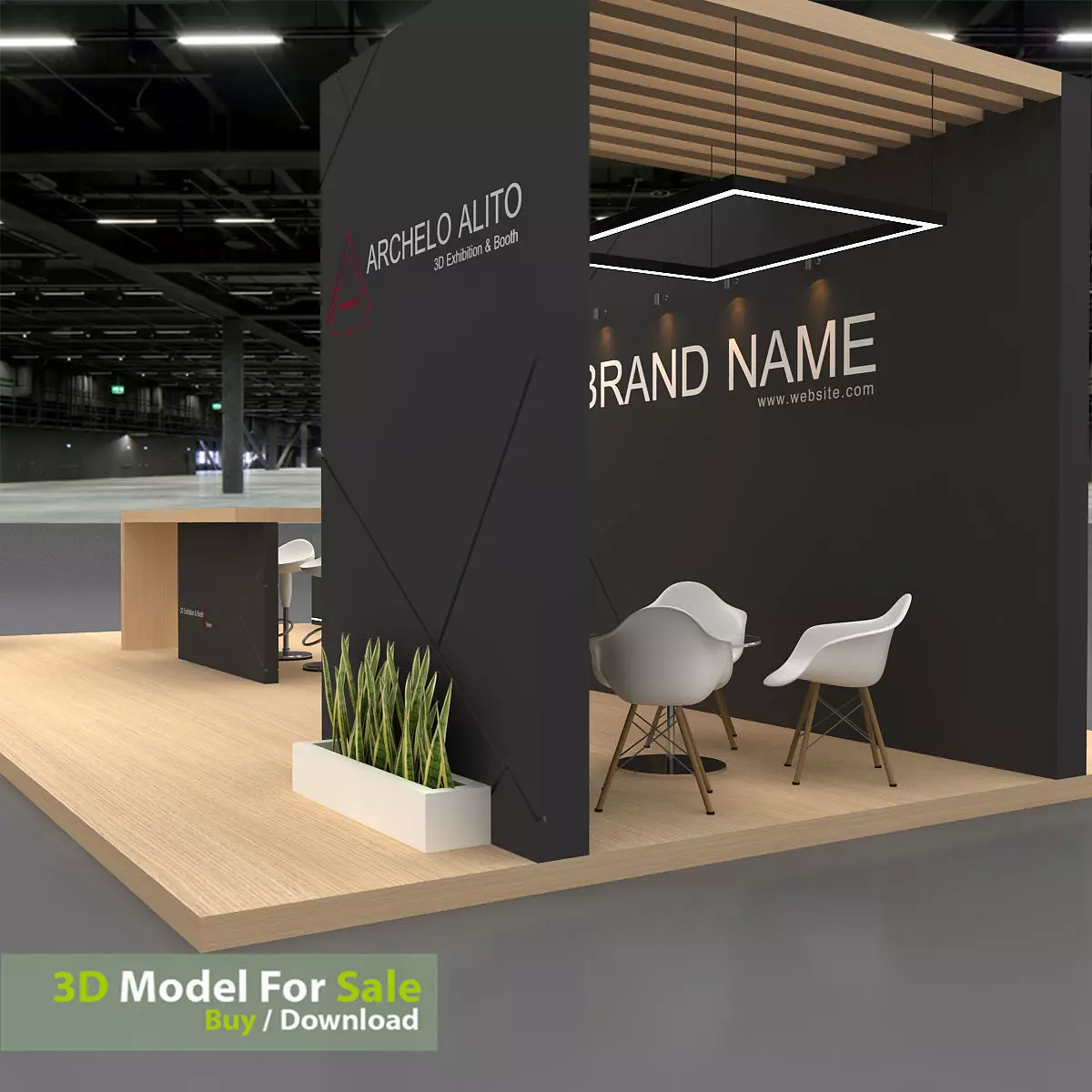 3D Stall booth Low-poly 3D model_14