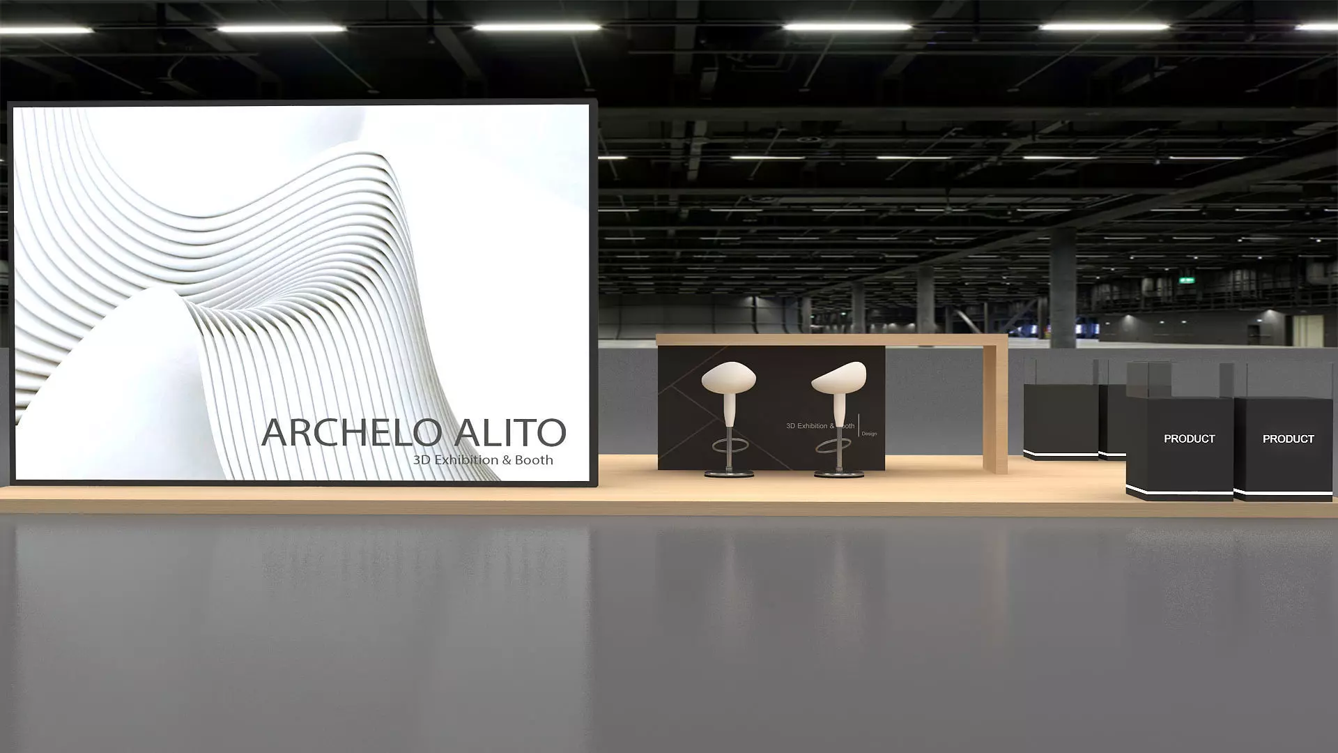 3D Stall booth Low-poly 3D model_9