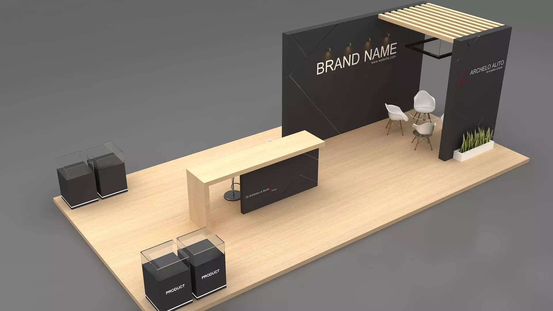 3D Stall booth Low-poly 3D model_5