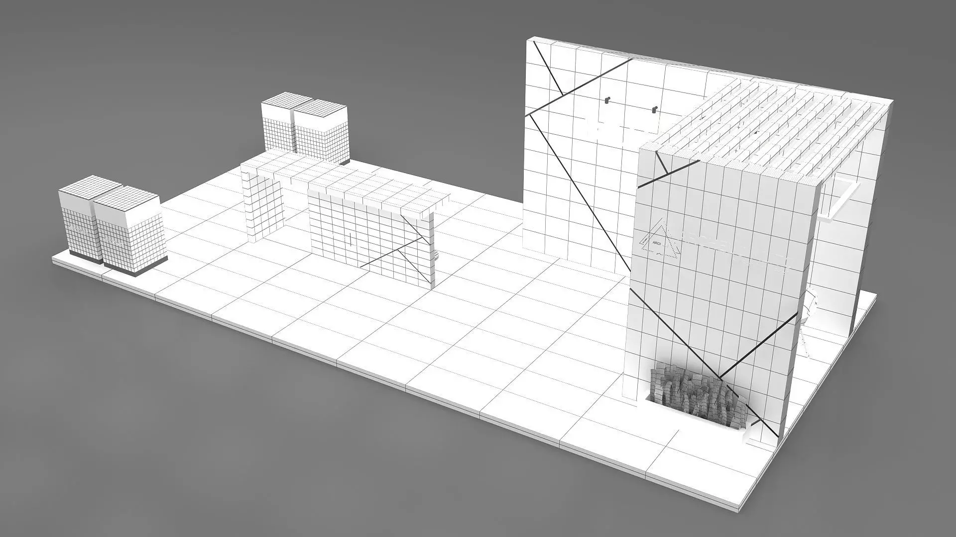 3D Stall booth Low-poly 3D model_15