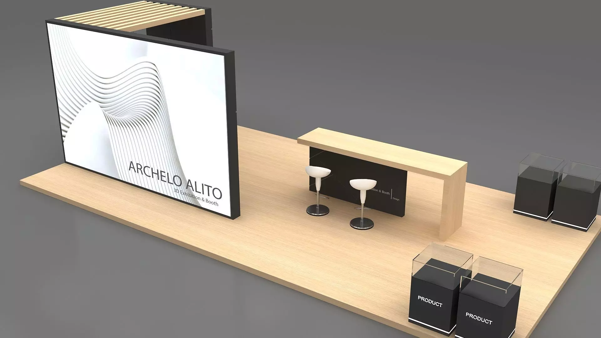 3D Stall booth Low-poly 3D model_7