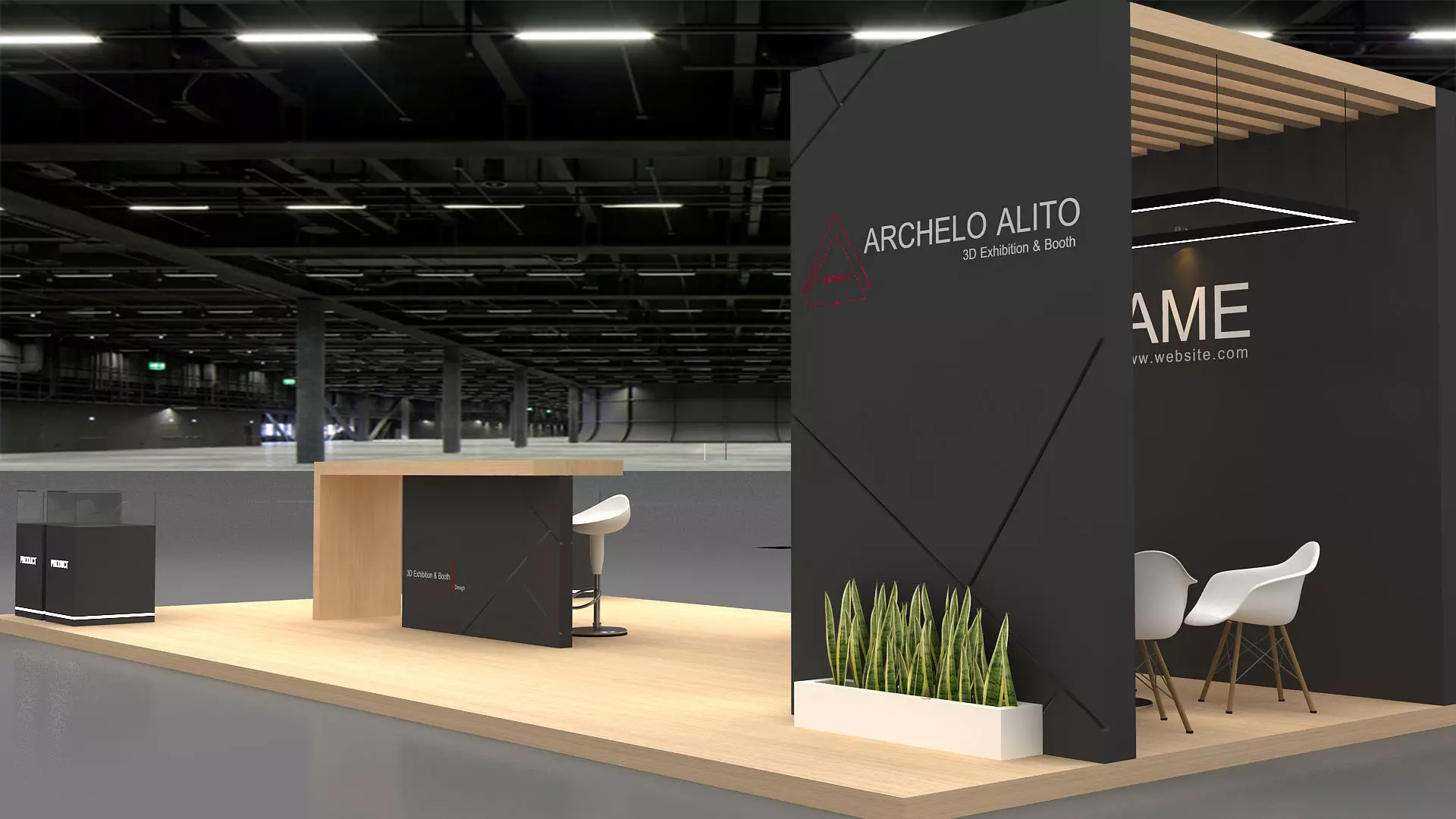 3D Stall booth Low-poly 3D model_3