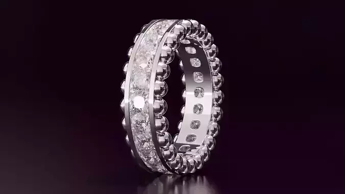 Channel Set Cushion Square cut eternity ring bead 308CT EU54